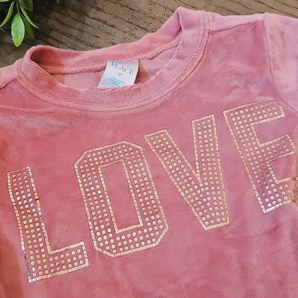 The Children's Place Pink Love Pajama Set 3T